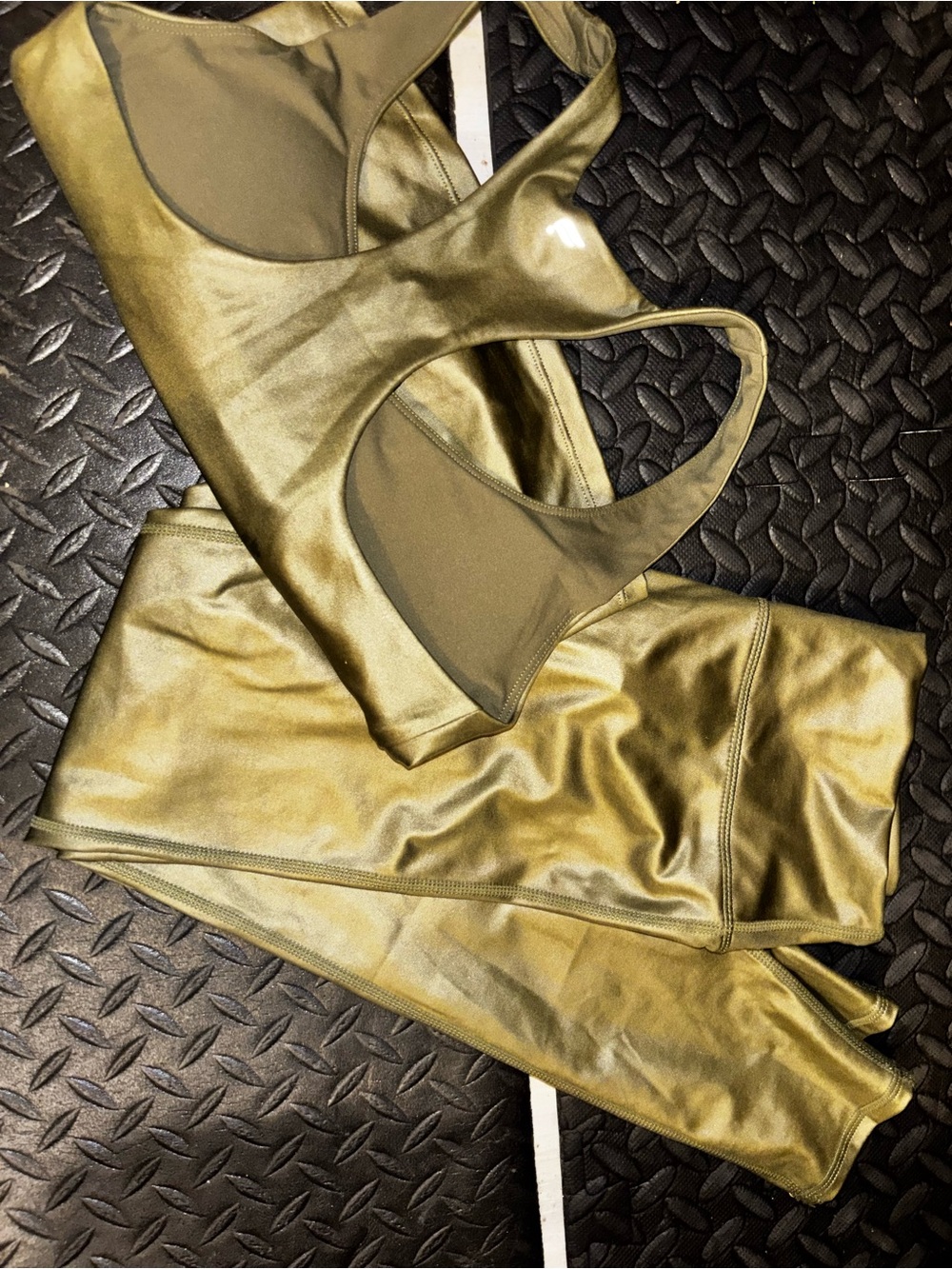 Fabletics Olive Green High-Shine Active Set